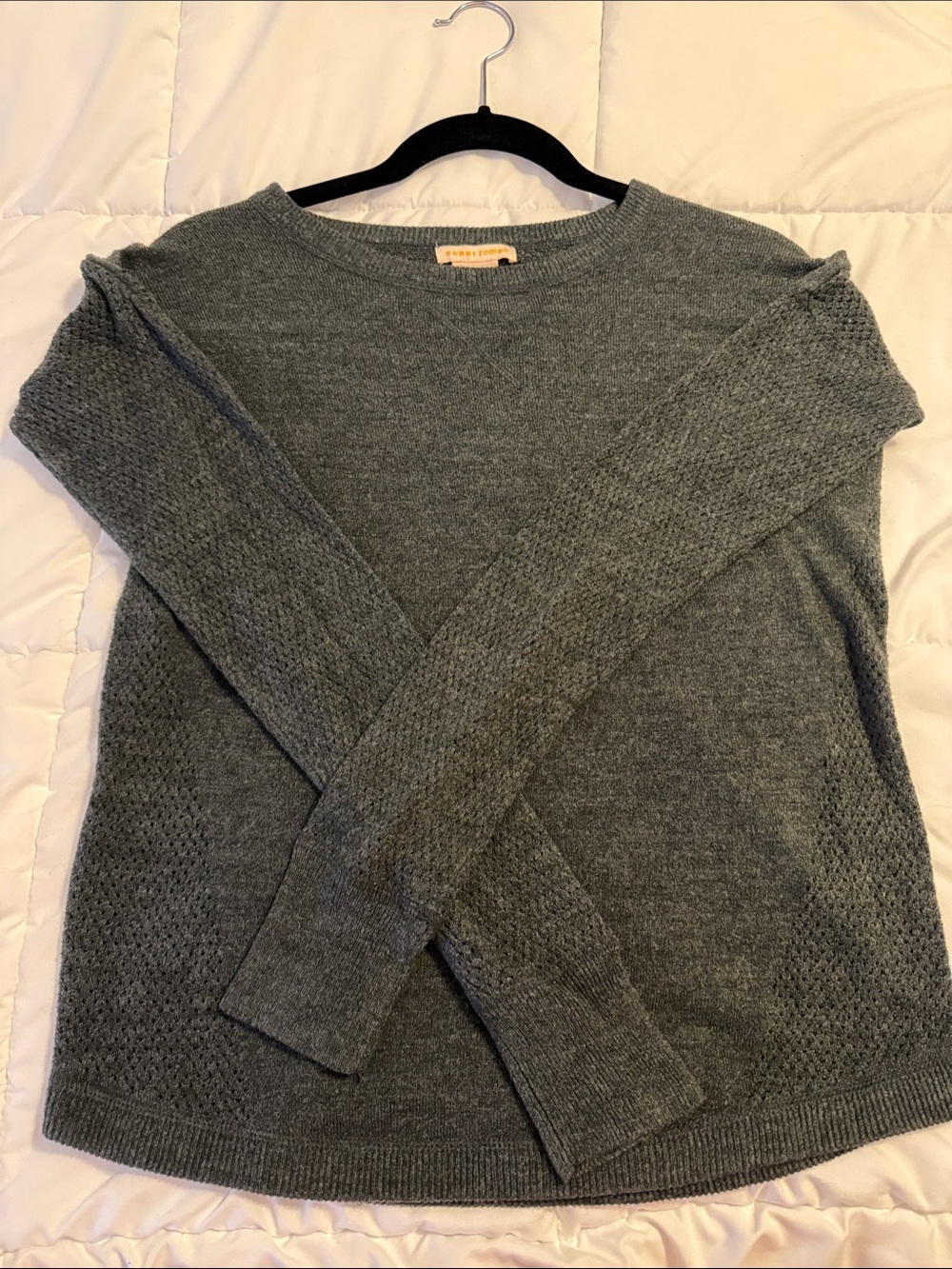 Sweet Romeo Gray Crewneck Knit Sweater